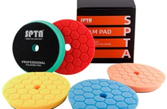 SPTA 5tlg 125 mm Hex-Logik Polierschwämme Wachs Schwämme Auto Polierschwamm Polierpad Polieren Pad Schwamm Polierschaum Set für 125mm Exzenter Poliermaschine Schleifmaschine