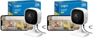 Tapo TP-Link C100 WLAN IP Kamera Überwachungskamera Innen (1080p-Auflösung, 2-Wege-Audio, Nachtsicht zu 9m, bis zu 128 GB lokaler Speicher auf SD Karte, kompatibel mit Amazon Alexa) Weiß