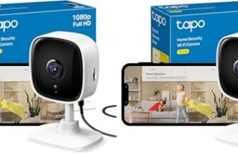 Tapo TP-Link C100 WLAN IP Kamera Überwachungskamera Innen (1080p-Auflösung, 2-Wege-Audio, Nachtsicht zu 9m, bis zu 128 GB lokaler Speicher auf SD Karte, kompatibel mit Amazon Alexa) Weiß