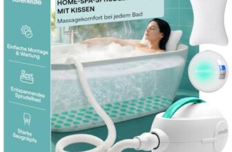 SereneLife Whirlpool Sprudelmatte für Badewanne mit Badewannenkissen