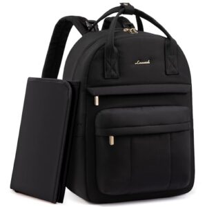 LOVEVOOK Wickelrucksack Baby Wickeltasche Rucksack mit Wickelunterlage Lässig Diaper Bag mit Kinderwagengurte Windeltasche Groß Kliniktasche Geburt Babytasche für Mama und Papa, Schwarz