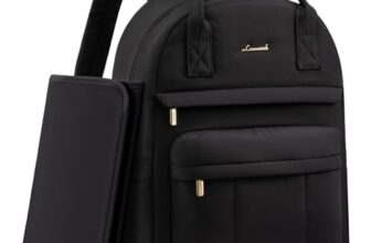 LOVEVOOK Wickelrucksack Baby Wickeltasche Rucksack mit Wickelunterlage Lässig Diaper Bag mit Kinderwagengurte Windeltasche Groß Kliniktasche Geburt Babytasche für Mama und Papa, Schwarz