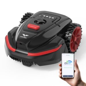 LEBOSBO V3 Mähroboter ohne Begrenzungskabel, KI-Visionsnavigation, 150+ Hinderniserkennung, App-Steuerung, bürstenloser Motor, 50 dB, Magnetstreifen, für kleine Ebene Gärten
