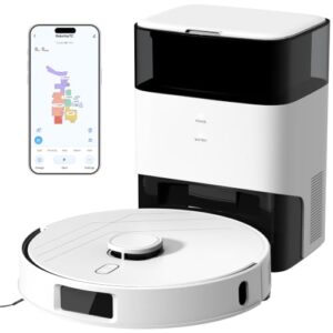 BOTLUXE T30+ Saugroboter mit Wischfunktion, Staubsauger Roboter mit Absaugstation 3.5L, 12000Pa Saugkraft, Reaktive 3D-Hindernisvermeidung