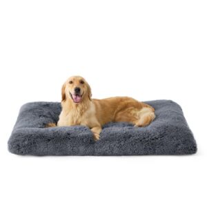 BEDSURE XL Hundebett Waschbar, Flauschig Hundekissen, 104x69cm, Dunkelgrau