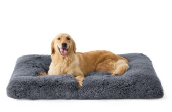 BEDSURE XL Hundebett Waschbar, Flauschig Hundekissen, 104x69cm, Dunkelgrau