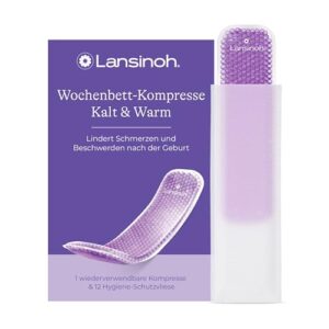 Lansinoh Wochenbett Kompresse Kalt & Warm – lindert Schmerzen und Beschwerden nach der Geburt, einem Kaiserschnitt & bei Hämorrhoiden – inkl. 12 x Hygieneschutzvlies