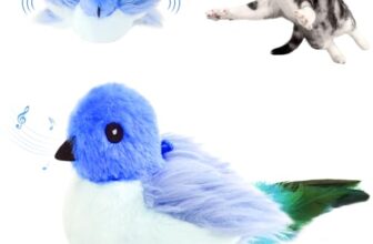 Migipaws Katzenspielzeug, elektrisches interaktives Katzenspielzeug,echte Flattern und Zwitschern wie EIN Vogel, Plüschspielzeug mit Katzenminze,wiederaufladbar(blau)