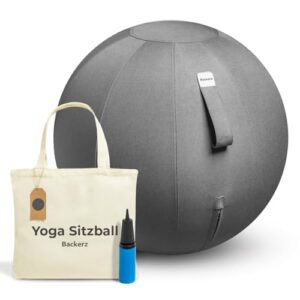Backerz Sitzball Büro Ergonomisch 65cm, Gymnastikball mit bezug Ballstuhl