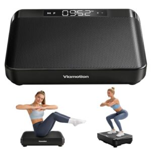 Viamotion Vibrationsplatte, Rüttelplatte Sport für Zuhause mit Stabiler Basis und LED-Display, 99 Geschwindigkeitsstufen Vibration Plate für Fitness und Muskelstraffung (Schwarz)
