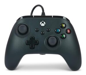 PowerA Kabelgebundener Controller für Xbox Series X|S und Windows 10/11 – Schwarz, Gamepad, kabelgebundener Videospiel-Controller, Gaming-Controller, kompatibel mit Xbox One, Offiziell lizensiert