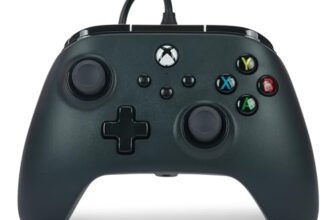 PowerA Kabelgebundener Controller für Xbox Series X|S und Windows 10/11 – Schwarz, Gamepad, kabelgebundener Videospiel-Controller, Gaming-Controller, kompatibel mit Xbox One, Offiziell lizensiert