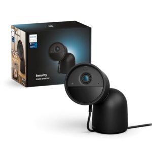 Philips Hue Secure kabelgebundene Kamera mit Standfuß, Schwarz