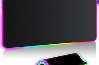 Gaming Mauspad RGB Mousepad 800x300mm XXL Gaming Mousepad groß mit 14 Beleuchtungs Modi 7 LED Farben Wasserdicht Anti Rutsch für Computer PC Professionelle Gamer, Schwarz