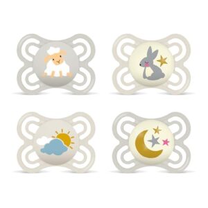 MAM Perfect Day & Night Schnuller, 0-6 Monate, Schaf/Hase/Mond, 4 Stück