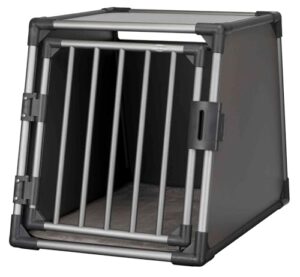 TRIXIE Hunde-Transportbox Aluminium M, robust – 55 x 61 x 74 cm, Graphit
