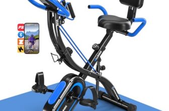 Heimtrainer Fahrrad mit App, Neu Hometrainer Fahrrad mit stabilem Doppeldreieckrahmen, Klappbar Ergometer Heimtrainer mit 10dB extra Leise, Indoor Bike für Kardio-Training zu Hause, Bis 160KG