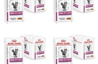 Royal Canin Veterinary Renal Chicken | 4er Pack | 4 x 12 x 85 g | Diät-Alleinfuttermittel für ausgewachsene Katzen mit Nierenproblemen