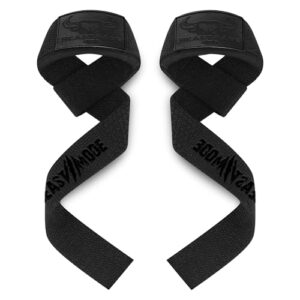 BEAST RAGE Zughilfen für Krafttraining (Fitness Straps) Kreuzheben Gurte Frauen Männer (Gepolstert) Gewichthebergurte Baumwolle Handgelenkstütze Griffe Hantel Bar (Lifting Straps) (Schwarzes Gel)