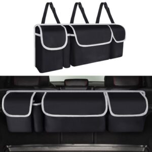 URAQT Faltbarer Auto Aufbewahrungstasche mit 4 Taschen Wasserdicht Rücksitz Kofferraumtasche 3 Verstellbare Schultergurte Kofferraumtasche für den Kofferraum
