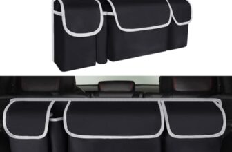 URAQT Faltbarer Auto Aufbewahrungstasche mit 4 Taschen Wasserdicht Rücksitz Kofferraumtasche 3 Verstellbare Schultergurte Kofferraumtasche für den Kofferraum