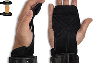 Power Lifting Straps Strength Training, Fast Grip Leather Lifting Straps Wrist Support for Bodybuilding, Fitness, Crossfit, Strength Training, Powerlifting for Women and Men, Black