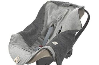 LÄSSIG Baby Strickdecke für Autositz Autositzdecke Einschlagdecke Babyschale 100% Bio-Baumwolle GOTS anthracite