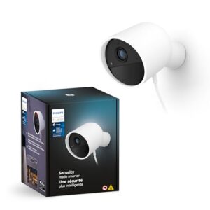Philips Hue Secure kabelgebundene Kamera mit Standfuß, Weiß, 1er Pack