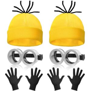 WEARXI Halloween Kostüm Damen, 3/4/6PC Gelbes Kleidung Set, Kostüm Damen