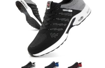 Hitmars Sneaker Herren Sportschuhe Laufschuhe Luftkissen Turnschuhe Leicht rutschfeste EU43 duc1-Schwarz