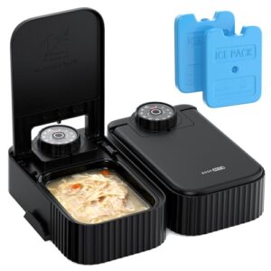 Futterautomat Katze Nassfutter Katzenfutter Automat: Futterspender Katze – 700ML Nassfutterautomat für Katzen mit 48 Stunden Timer – Automatischer Futterspender Hund mit Frische – 2 Mahlzeiten