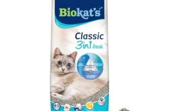 Biokat’s Classic fresh 3in1 Katzenstreu mit Cotton Blossom-Duft – Klumpstreu aus Bentonit mit 3 unterschiedlichen Korngrößen – 1 Sack (1 x 10 L)
