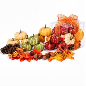 Keeplush 30er Set Kürbis Deko, Herbstdeko mit Naturakzenten