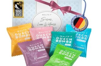 WALTZ 7 Original Duschbomben Set, 6 Stück mit 6 Düften, Qualität aus Europa, Badebomben, Badekugeln Alternative, kleines Geschenk Frauen, Freundin, Männer, Mitbringsel Gastgeschenk, Geschenkidee
