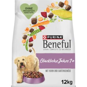 Beneful Glückliche Jahre 7+ Senior Hundefutter trocken, mit Huhn und Gartengemüse, 1er Pack (1 x 12kg)