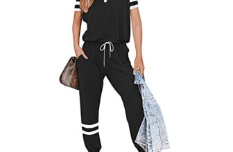 Litthing Damen Trainingsanzug Jogginganzug 2 Stücke Set Kurzarm Top/Hose Freizeitkleidung Sportswear für Running Yoga Gym (Schwarz, M)