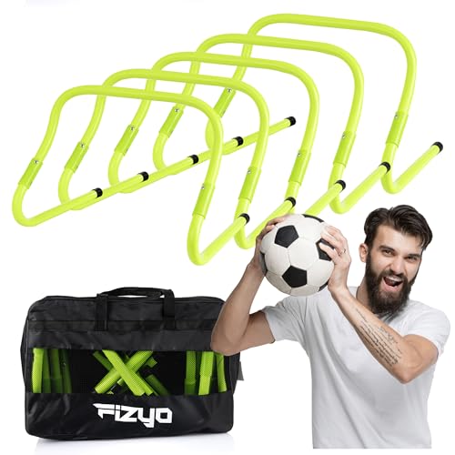 Fizyo Trainingshürden mit Höhenverstellung 5er Set Sporthürden, Koordinationshürden, Hürden für Training, Geschwindigkeit, Agilität, Hürden für Fußball, hürden Kinder Grün