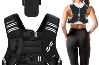 Sportneer Gewichtsweste mit reflektierenden Streifen für Gewichtheben, Laufen und Fitness 3,6 kg/ 5,4kg/ 6,8 kg/ 9kg/ 11kg, Brustgröße Verstellbar, Praktische Tasche, Gefüllte Gewichtsweste