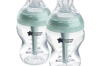Tommee Tippee-Babyflaschen, Advanced Anti-Kolik-Flasche, 260ml, brustähnl. Sauger (langsam), belüft. Anti-Kolik-Stab, selbststeril., Zubehör, 2er-Pack