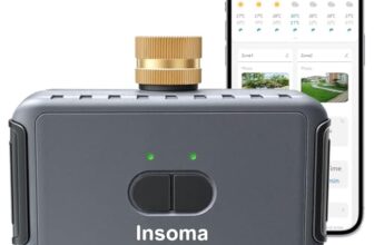 Bewässerungscomputer 2-Zonen WLAN, Messingeinlass, Bewässerung per App