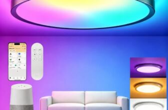 Yeelight Smart Deckenlampe, LED Deckenleuchte RGB Ceiling Lights Bürodeckenleuchten, 50 W 3000 Lumen, 2700K-6500K dimmbare Lampe, DIY kompatibel mit Alexa, für Wohnzimmer Schlafzimmer Küche Flur 50 cm