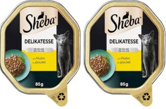 SHEBA Schale Nassfutter für Katzen Delikatesse in Gelee mit Huhn 2 x 11 x 85g (Packung mit 2)