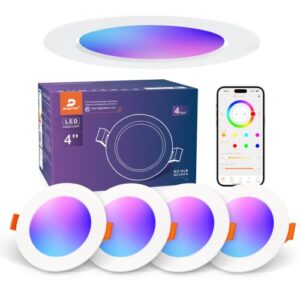 DUSKTEC Einbaustrahler LED RGB, Smart LED Spots Deckenleuchte 10W 1000LM