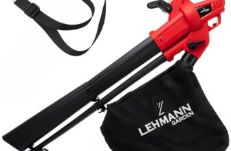 LEHMANN Elektro Laubbläser 3-in-1, Laubsauger mit Häcksler, 3500W, Häcksel-, Saug- und Blasfunktion in einem, 270 km/h Blasgeschwindigkeit, 15.000 U/min, Fangsack 40L, Tragegurt & Räder