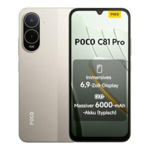 Poco C81 Pro Smartphone, 4 GB + 256 GB, Handy, 6000 mAh Akku, 120 Hz Bildschirm, 6,9 Zoll Display, 13 MP AI-Doppelkamera, Gold, zusätzliche 1 Jahr Garantie