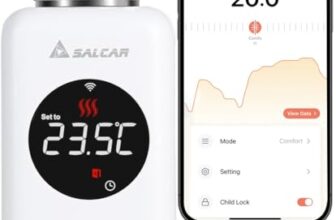 SALCAR Heizkörperthermostat TRV801W Thermostat Heizung Smart LCD WiFi Thermostat kompatibel mit Amazon Alexa & Google Home Heizungsthermostat Tuya Smartes Heizkörper, kein Gateway Erforderlich