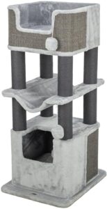 TRIXIE Katzen-Kratzbaum XXL Lucano, für Katzen mit Höhle – 110 cm, grau