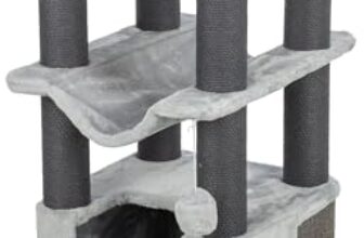 TRIXIE Katzen-Kratzbaum XXL Lucano, für Katzen mit Höhle – 110 cm, grau