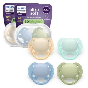Philips Avent ultra soft Schnuller – kiefergerecht geformtes Design, für Babys von 0–6 Monaten, flexibles Saugerschild, symmetrischer Silikonsauger, BPA-frei, 4er-Pack, SCF091/50