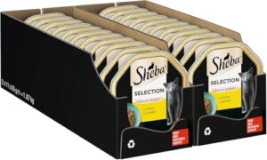 SHEBA Schale Nassfutter für Katzen Selection in Sauce Häppchen mit Huhn 2 x 11 x 85g